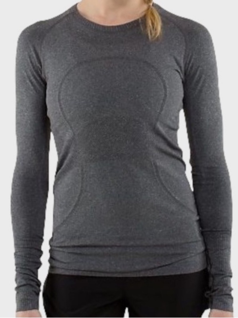 Women's Long-Sleeve Seam Detail Top - Dark Gray